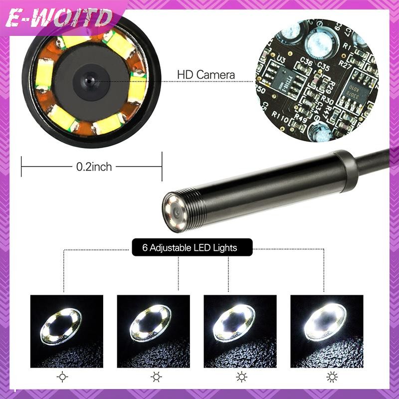 Camera nội soi Mini E-WOITD Camera USB 7mm / 5.5mm để kiểm tra Android Borescope HNVN