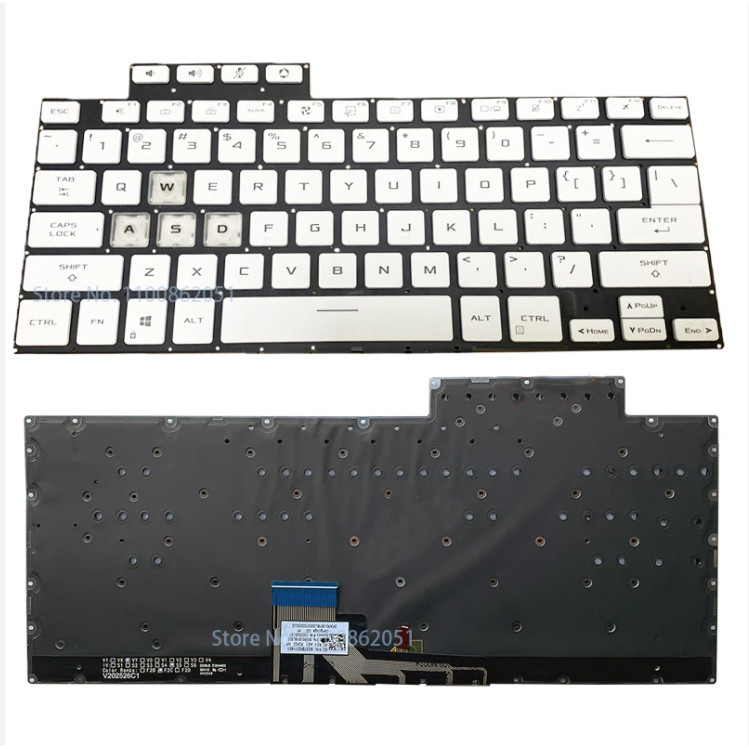 Bàn phím laptop Asus TUF Dash F15 FX516 FX516P FX516PC FX516PR FX516PM FA516 Màu Bạc Có Đèn