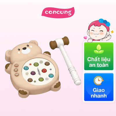 Bộ đập thú hình gấu kèm chức năng phát nhạc, kể chuyện JS056994 (Nâu)