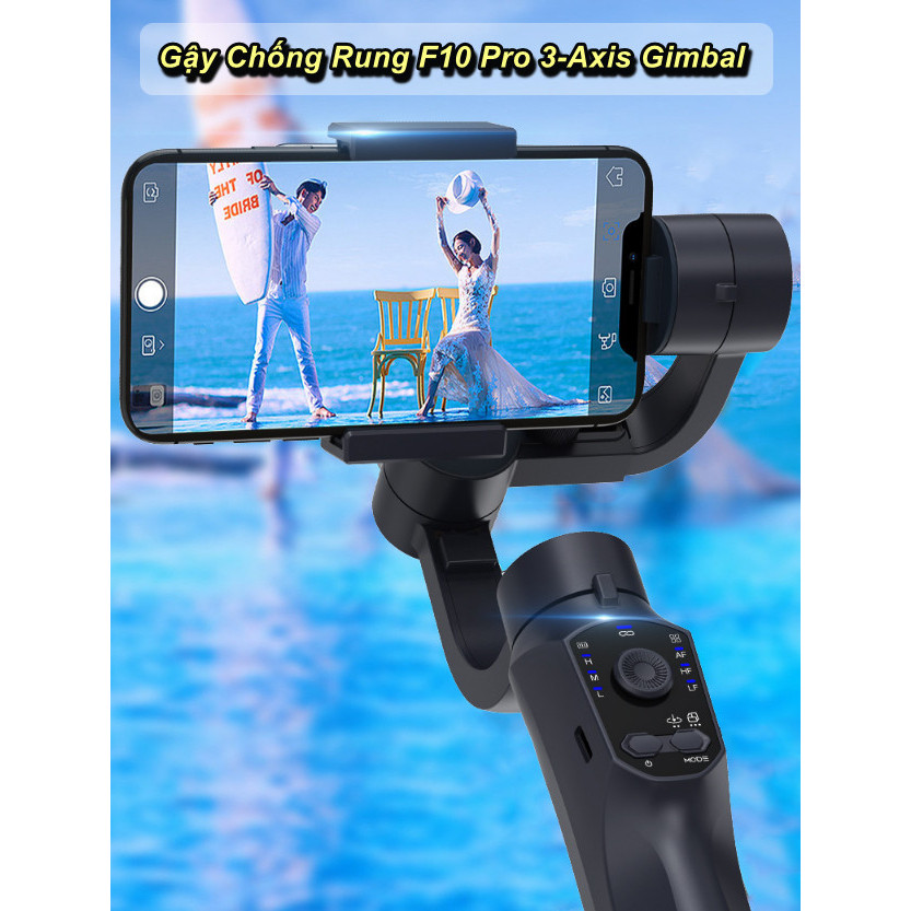 [HCM] - Gậy Chống Rung F10 Pro 3-Axis Gimbal Tích Hợp Sạc Dự Phòng - Home and Garden