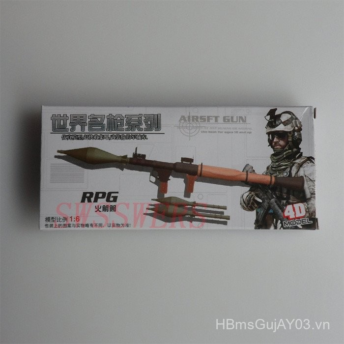 Sản phẩm mới RPG Bazooka 1: 6 Vũ Khí Mẫu Súng Quân Sự 4D Lắp Ráp Nga Lính Vũ Khí Mô Hình Đồ Chơi 1 /