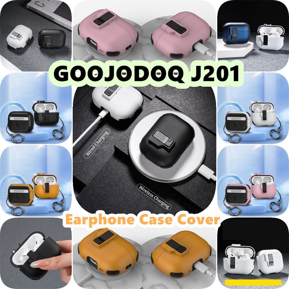 Hàng CÓ SẴNCho GOOJODOQ J201 ốp tai ng Case Màu đồng nhất Vỏ Bảo Vệ Hộp Sạc Tai Nghe