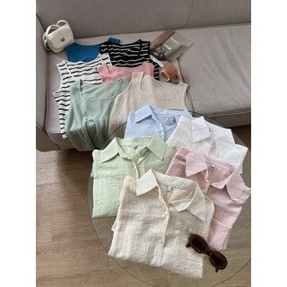 Áo tanktop cổ vuông hàn A-1122