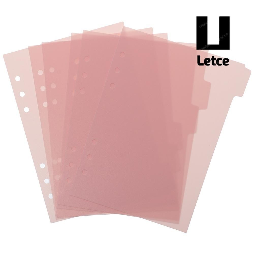 LETCE 6 CÁI Binder Divider, A5 6 Ring Index Page Tab, Indexing Cards Nhựa Hồng 6 CÁI Binder Index Di