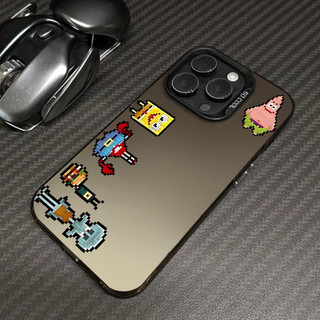 Ốp Điện Thoại Họa Tiết Pixel SpongeBob SquarePants Đơn Giản Tương Thích Cho IPhone 11 12 13 14 15 Pro MAX X XR XS MAX 7 / 8 Plus Se2020 Ốp Lưng Cứng Chống Sốc Sang Trọng