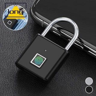 Ổ khóa vân tay thông minh LONNGZHUAN, Khóa mật khẩu vân tay chống nước di động, Ổ khóa vân tay chống trộm sạc USB sáng tạo