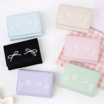 Ví nữ in hình nơ ngọt ngào thời trang Ví Mini dễ thương Ví đựng tiền xu đa chức năng