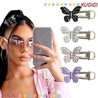 Kẹp Tóc Bướm KUGIGI, Phụ Kiện Thời Trang Màu Bạc Kẹp Tóc Bướm, Họa Tiết Bướm Y2K Kẹp Tóc Đơn Giản