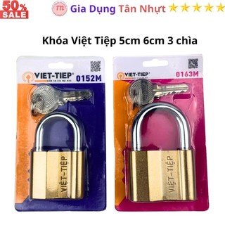 SKU42 - Khoá ĐỒNG treo 5P 6P, khóa Việt Tiệp 5cm 6cm 3 chìa - Bảo hành 2 năm