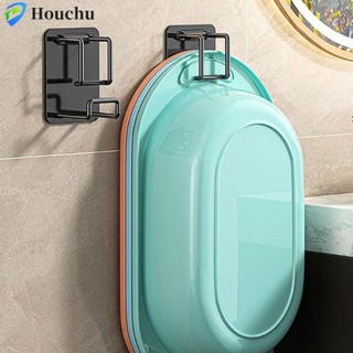 Giá đựng chậu rửa HOUCHU, Giá đỡ chậu rửa có thể điều chỉnh không khoan, Thép không gỉ đa năng Tiết kiệm không gian Lưu trữ lưu vực màu đen Móc phòng tắm