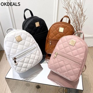 ᲦOKDEALSღ Luxury Women Messenger Bag PU Leather Ladies Crossbody Mini Small Backpack Lingge Embroidery Fashion Multi-Function Trend Handbags Female Shoulder Bag/Multicolor