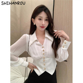 SHIHANROU áo sơ mi nữ áo kiểu hàn quốc Tinh tế Fashion rực rỡ ins WCS2480376 33Z240814