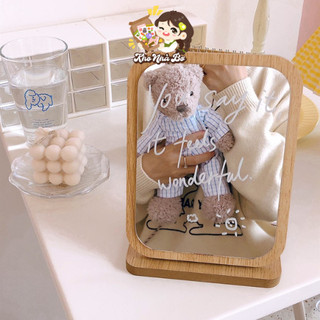 [Hàng sẵn - ship hoả tốc] Gương gỗ Hàn Quốc - Gương để bàn trang điểm - Đồ decor vintage
