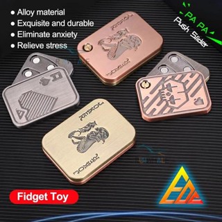 Kim Loại Fidget Đẩy Thanh Trượt Chống Căng Thẳng Đồ Chơi Dành Cho Người Lớn EDC Ngón Tay Spinner Poker Giảm Lo Âu Đồ Chơi Di Động Pop Từ Thanh Trượt