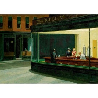 Wall Life Edward Hopper: Nighthawks Silk Poster Tranh trang trí XInch 0831