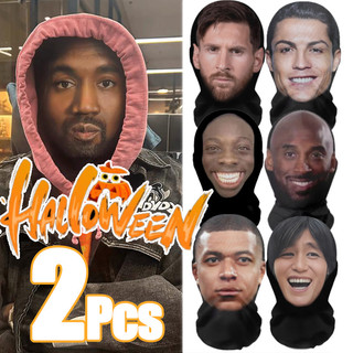3d Mặt nạ ngộ nghĩnh Mới lạ Biểu hiện khuôn mặt Ronaldo Messi Họa tiết in UV Bảo vệ Balaclava Giáng sinh Halloween Năm mới Quà tặng mới lạ Nam Nữ Mặt nạ che đầu