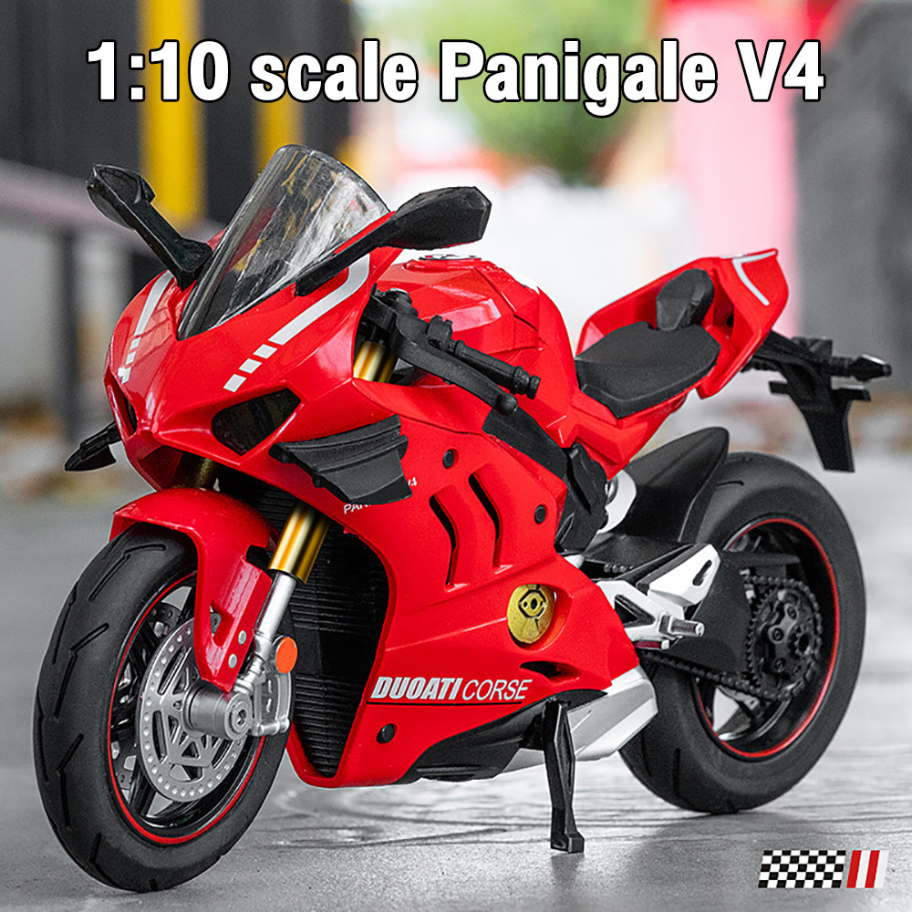 1: 10 Ducati Panigale V4 Xe Máy Diecast Mô Hình Ô Tô Hợp Kim Ô Tô Đồ Chơi Bộ Sưu Tập Quà Tặng Cho Tr
