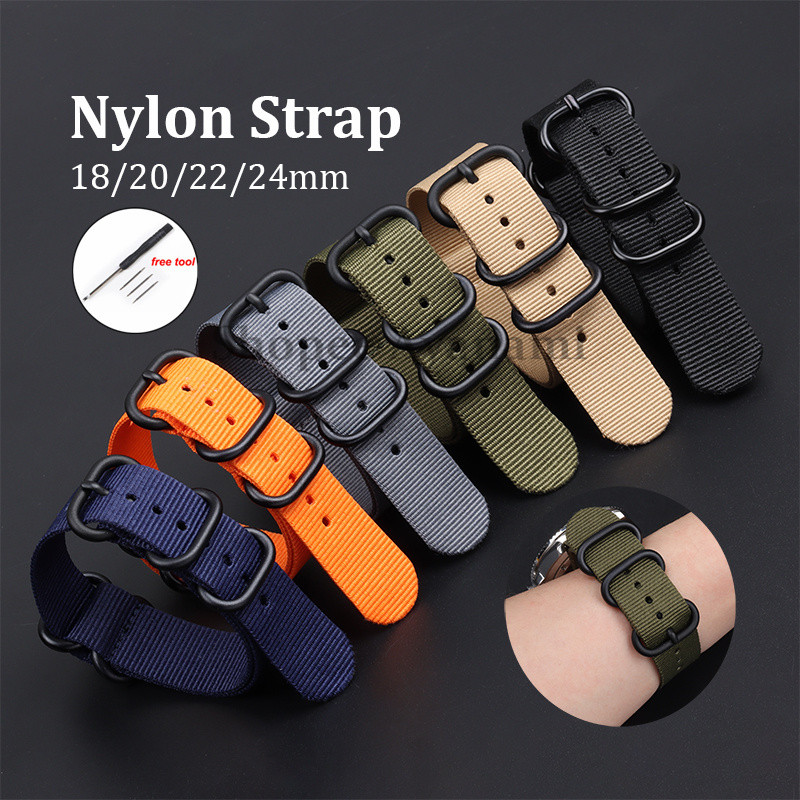 18mm 20mm 22mm 24mm NATO Nylon Dây Đeo Đồng Hồ Đa Năng Thay Thế Vòng Tay Vải Quân Đội Nam Dây Đeo Ta