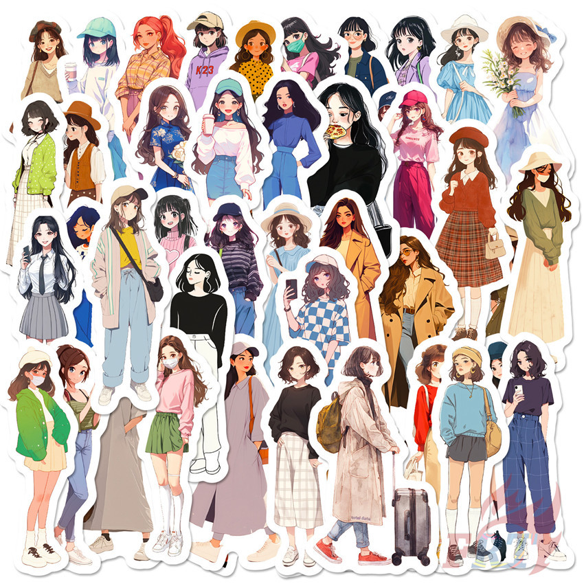 ❉ Nhãn dán Tokyo Modern Girls Series 01 ❉ 50 Cái / bộ DIY Thời Trang Chống Thấm Nước Doodle Đề Can D