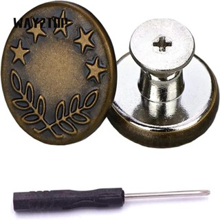  WAY2TOP 50 Nút quần jean thay thế Nút bấm hoa 17mm màu đồng Nút bấm cổ điển có tuốc nơ vít cho nút quần áo 