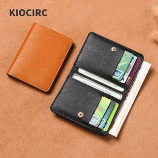 KIOCIRC Túi đựng thẻ , Ví đựng thẻ siêu mỏng bằng da, Ví nhỏ mềm gấp thời trang nam nữ