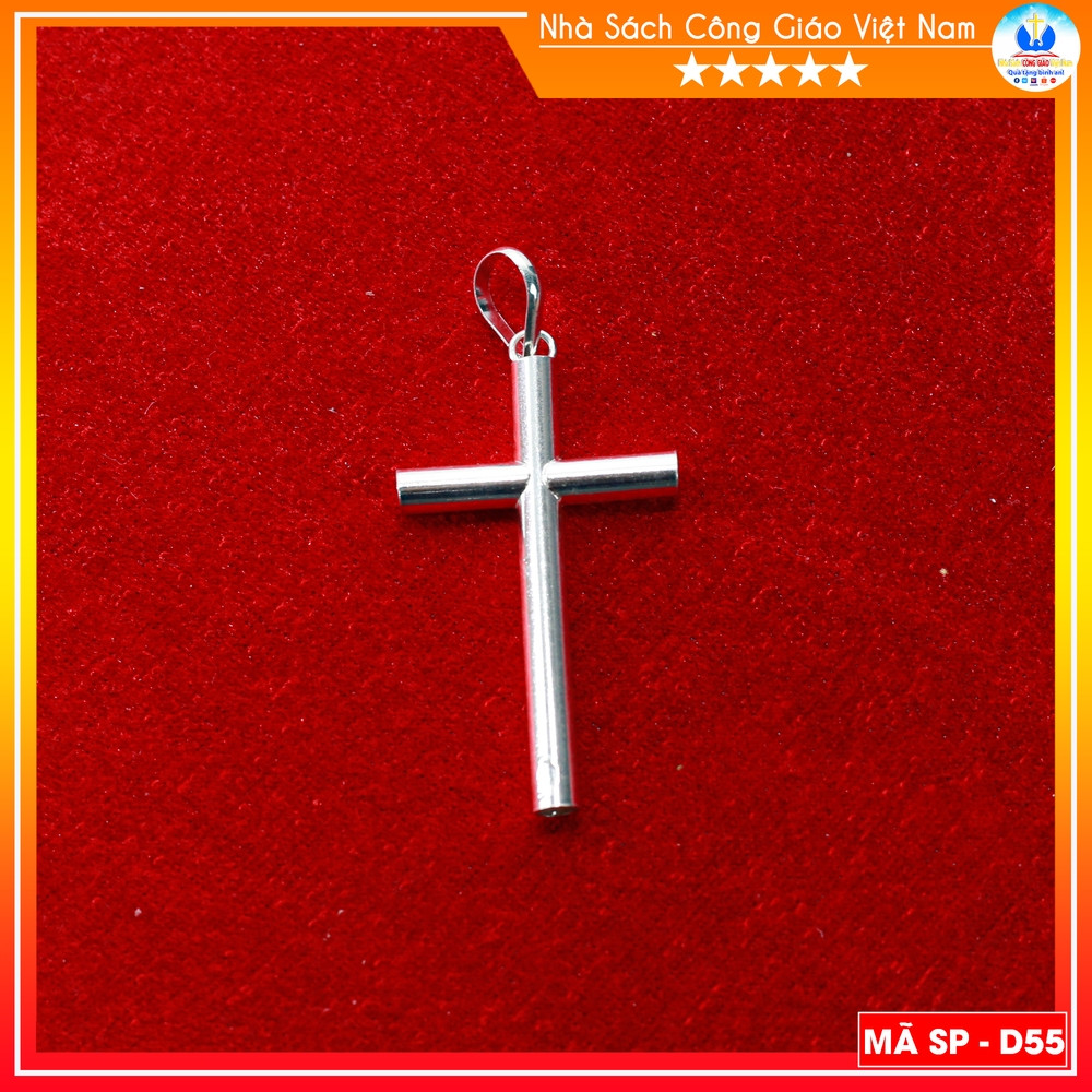 Thánh giá bạc ta cho nam nữ D55 (5,5cmx4cm) D55 Quà tặng Công Giáo, GIÁNG SINH, Lễ quan thầy, sinh n