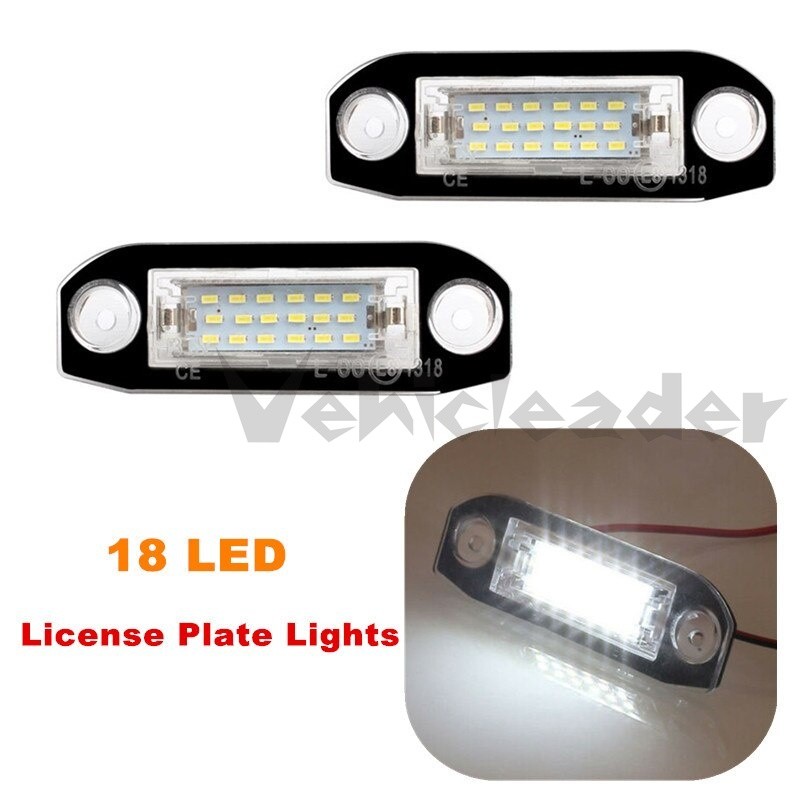 2 Chiếc 3014 Chip 18 Đèn LED Số Xe Biển Số Đèn Cho Volvo S80 XC90 S40 V60 C70 V50 XC70 V70 V70 Biển 