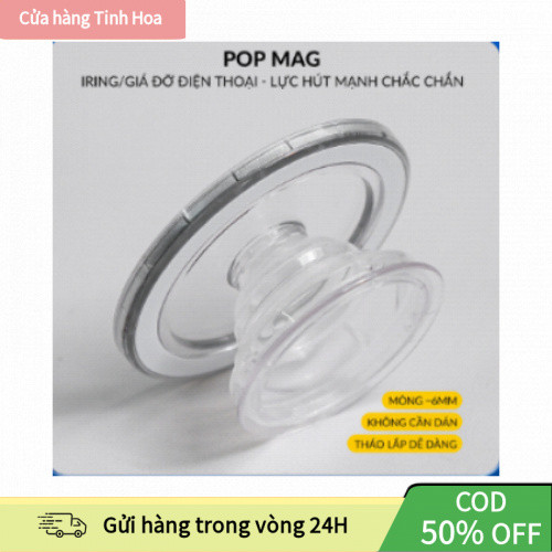 【COD】Giá đỡ Popsocket Magsafe từ tính trong suốt, gập gọn, dùng cho iPhone, máy tính bảng, chắc chắn