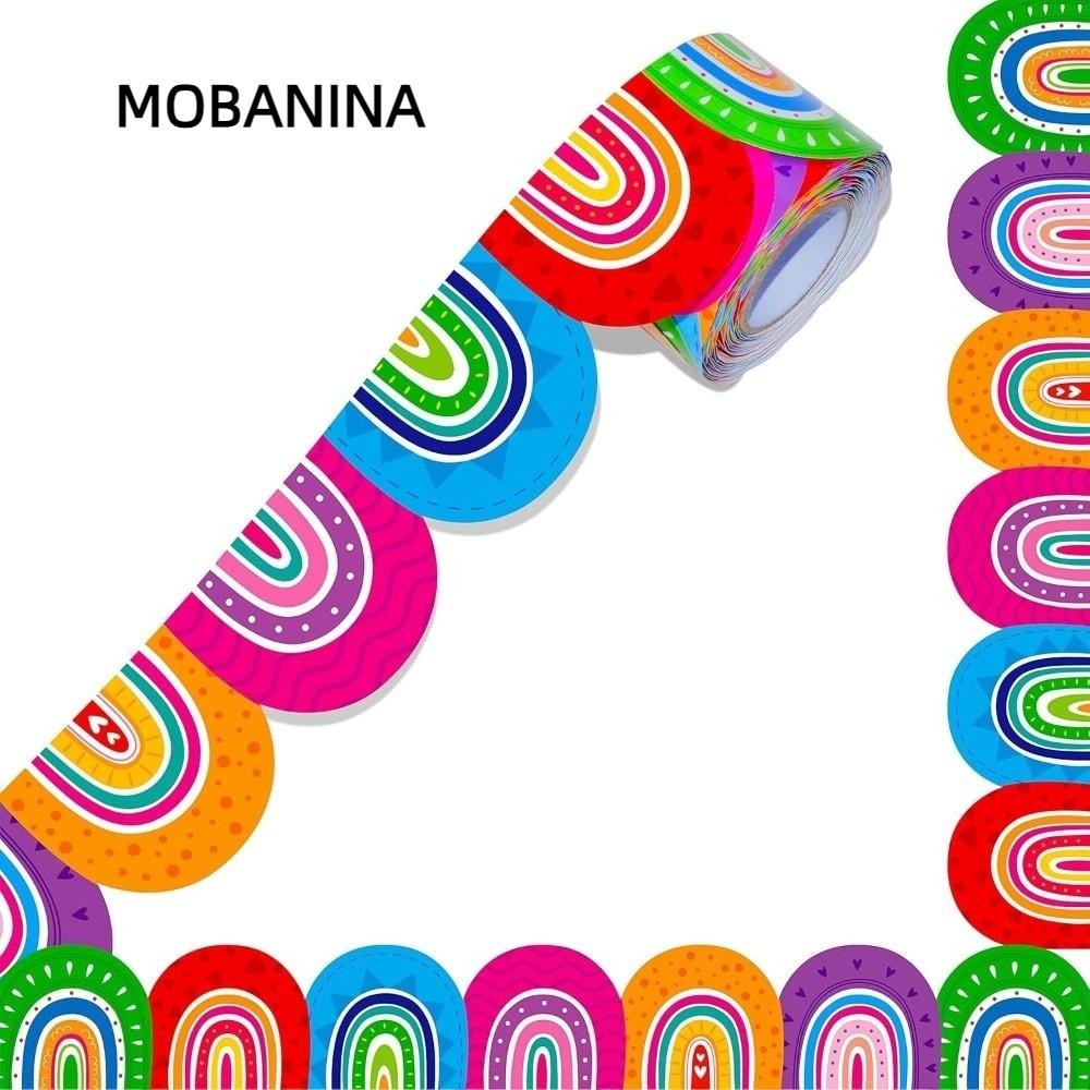 MOBANINA 1 Cuộn Bảng Phấn Biên Giới, Giấy Biên Giới Tự Dính 5.5cm, Giấy Sáng Tạo DIY Viền Miếng Dán 