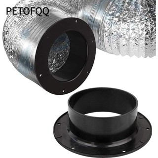 Khớp nối ống thông gió PETOFQ, Đầu nối mặt bích tường bằng nhựa tròn, Phụ kiện gia đình Ống thông hơi màu đen Ống thông gió