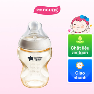 Bình Sữa PPSU Ty Siêu Mềm Tự Nhiên Tommee Tippee Natural Start 260ml, Núm Ty Đi Kèm 3-6 Tháng
