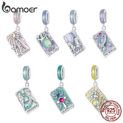 Bạc 925 Tarot Mặt Dây Chuyền & Vòng Tay Quyến Rũ - Quà Tặng May Mắn Cho Nữ