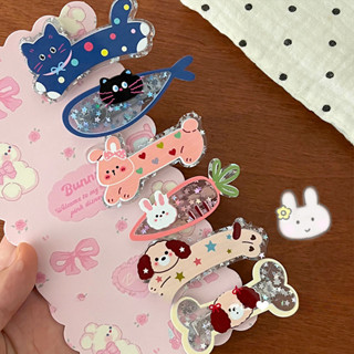  Combo 2 Kẹp Tóc Ngọt Ngào | Hình Thỏ Con & Xương - Kim Tuyến Cho Tóc Mái 