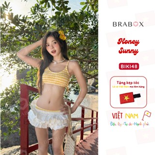  Bikini sọc vàng  CÓ SẴN  Honey Sunny BRABOX BIKI48 