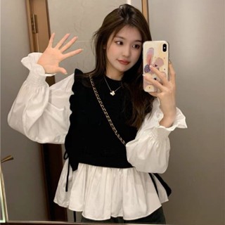  Set Sơ Mi Tiểu Thư Bigsize Nữ Thu Đông – Áo Sơ Mi Phối Bèo + Quần Baby Doll Dễ Thương Form Rộng Che Dáng 