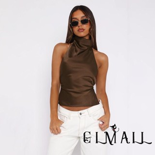  GML - Áo Tank Top Nữ Cổ SatinSlim Fit Màu Trơn Phù Hợp Mùa Hè 
