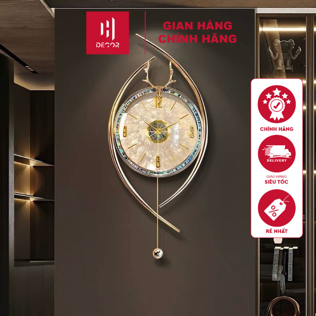 Đồng hồ hình VÒNG CUNG CAO CẤP decor phong cách Bắc Âu , Quà tân gia, quà tặng sang trọng mã 020 - H