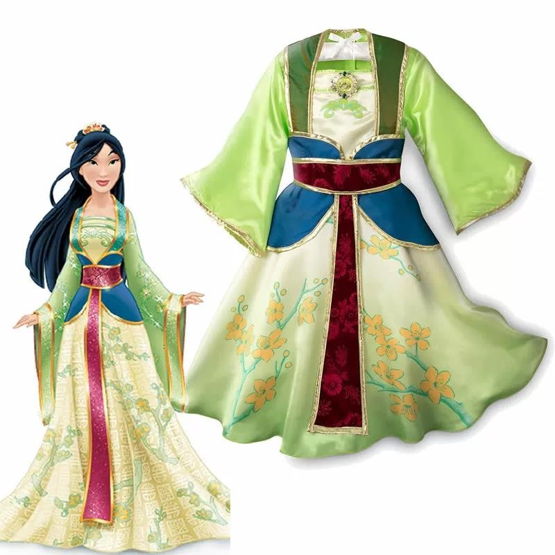 Halloween Trẻ Em Trang Phục cosplay Chơi Disney Mulan Mulan Đầm Công Chúa Hanfu Trình Diễn Trang Phụ