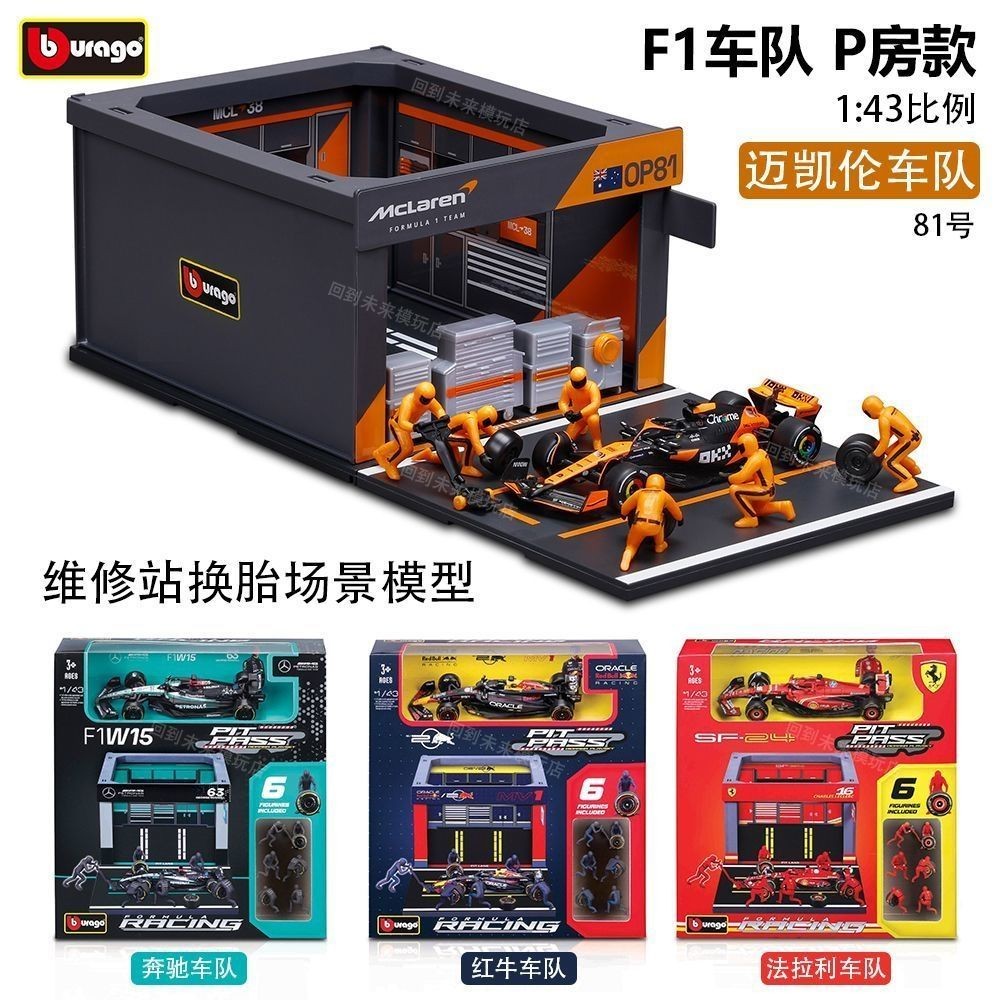 Bburago 1:43 2024 Bens ferrari Red Bull F1 RB20 DIY Pit House die cast F1series