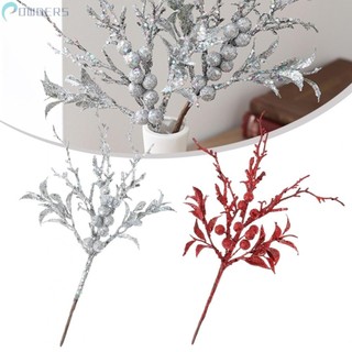 ⭐READY STOCK ⭐Lifelike Glitter Christmas Berries Stems for Xmas Tree and Wreath Decor