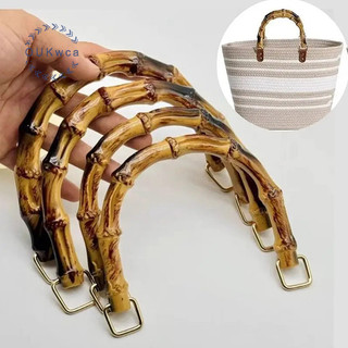 Oukwca Mới Hình Chữ D Túi Tre Tròn Tay Cầm Gỗ Thủ Công Vintage Túi Xách Thay Thế Dây Đeo Túi DIY Phụ Kiện Tự Nhiên Woden Tay Cầm Mới