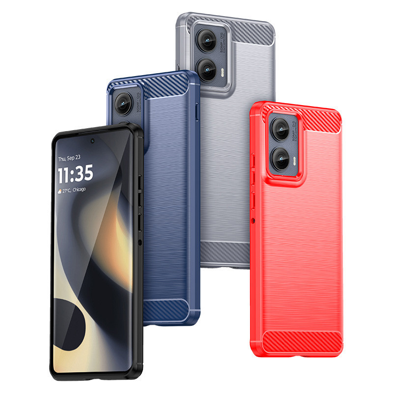 Dành cho Motorola Edge (2024) Vỏ bọc chống sốc bằng sợi Carbon Hybrid Brush TPU