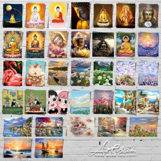  Tranh sơn dầu kỹ thuật số, khổ 40x50cm,bộ giá vẽ