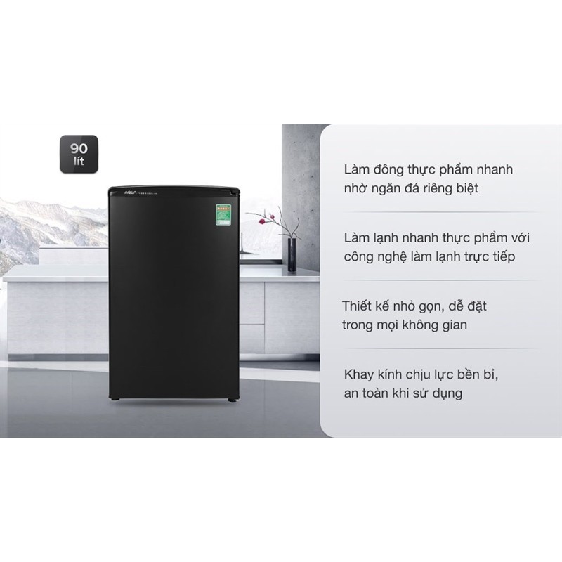 Tủ lạnh Aqua 90 lít AQR-D99FA(BS) 2020 - VIỆT NAM - MINI - <200