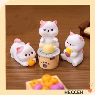 Búp bê mèo HECCEH, Nhà búp bê DIY Tượng động vật làm vườn, Quà tặng sáng tạo Trang trí xe cổ tích Hình động vật nhỏ