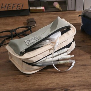 HEFEI đựng bút chì Túi đựng bút thời trang thông thường Dung tích lớn Hộp đựng bút học sinh ba lớp