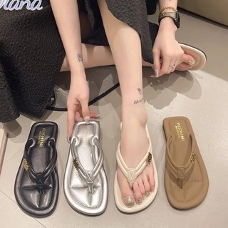 Dép xỏ ngón nữ. Mềm mại và chống trượt. Dép đế phẳng phiên bản Hàn Quốc. Dép đi biển ngoài trời thời trang