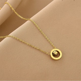 Mặt dây chuyền hạt chuyển La Mã bằng thép không gỉ Vòng cổ vàng không phai màu