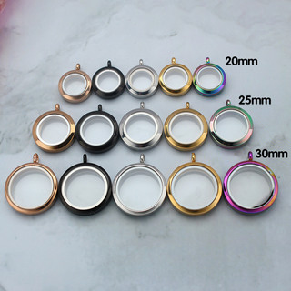 Mặt dây chuyền cinnabar bằng thép không gỉ hộp thủy tinh mịn Vòng cổ khóa nổi