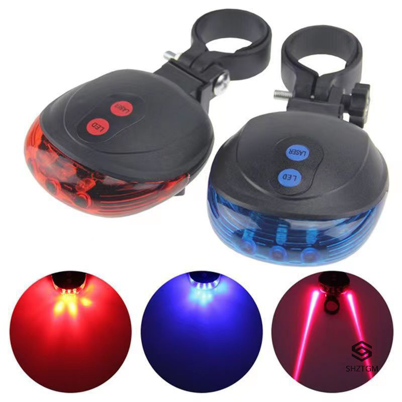 [SHZTGM] Đèn hậu Laser 5LED Dòng song song Laser Đèn hậu Laser Đèn cảnh báo xe đạp leo núi Mới